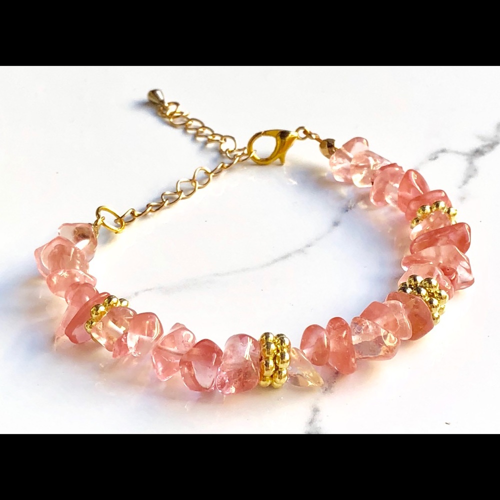 New Cherry Quartz adjustable bracelet